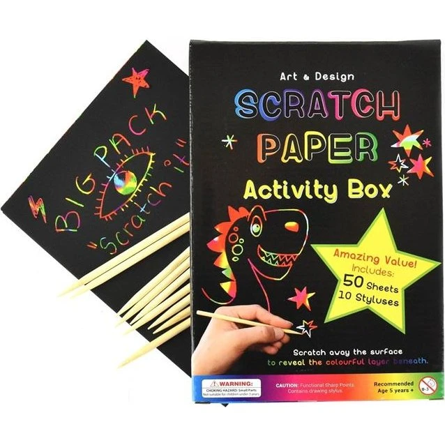 Scratch Paper Box 50 ark - A5 med bambuspinde