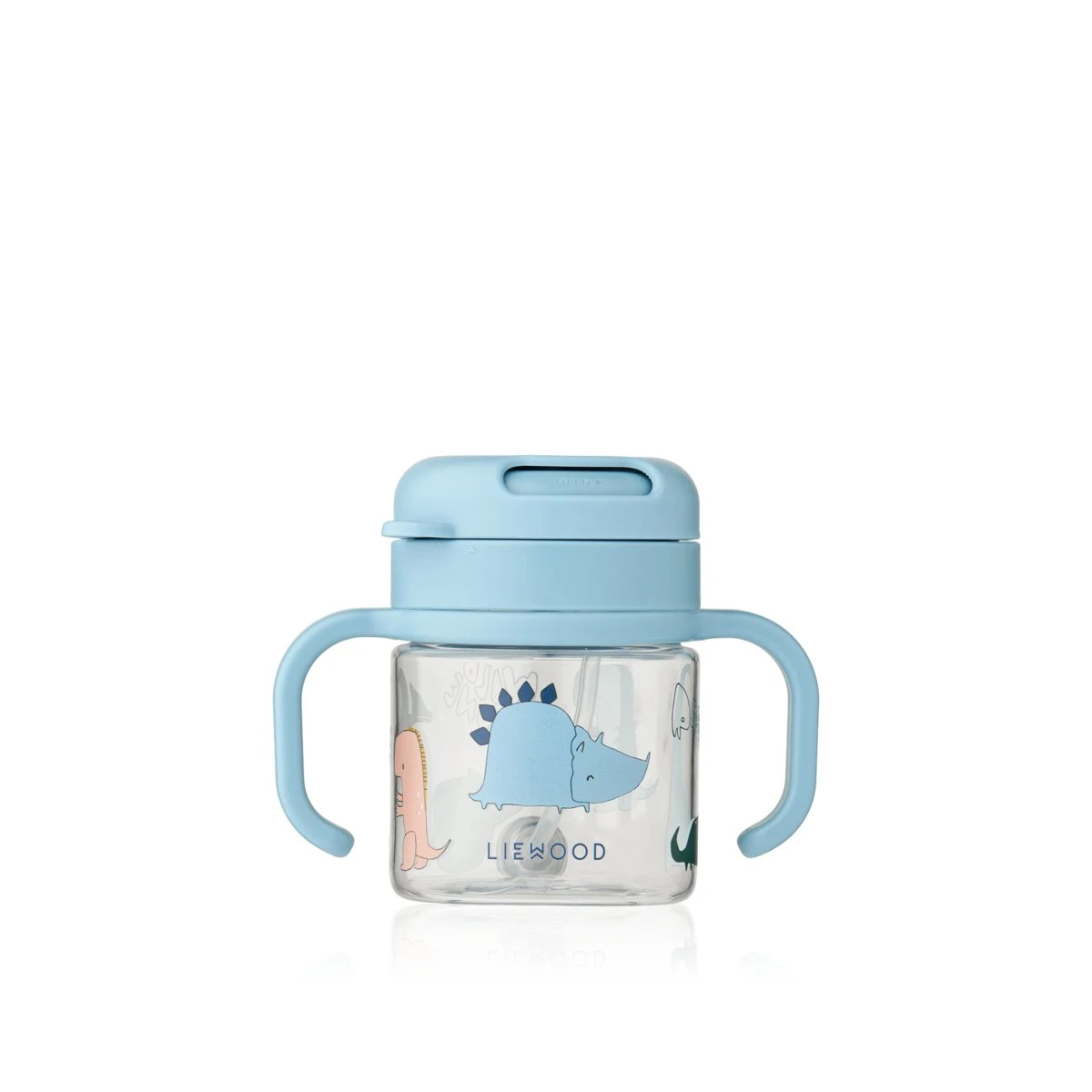 Liewood Kai Tritan kop med sugerør - Dino roar/Sandy - 280ml