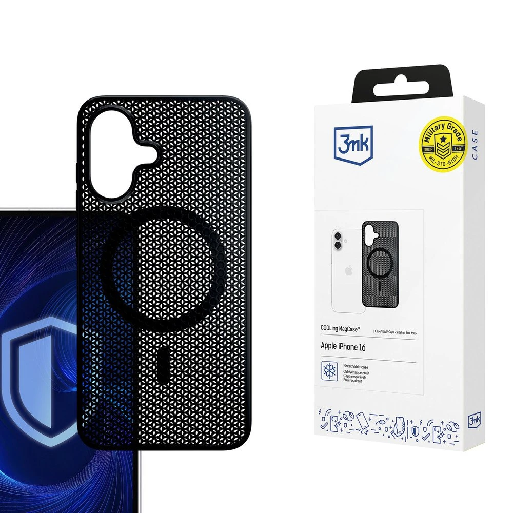 3mk COOLing MagCase til iPhone 16 - MagSafe Kompatibel - Sort
