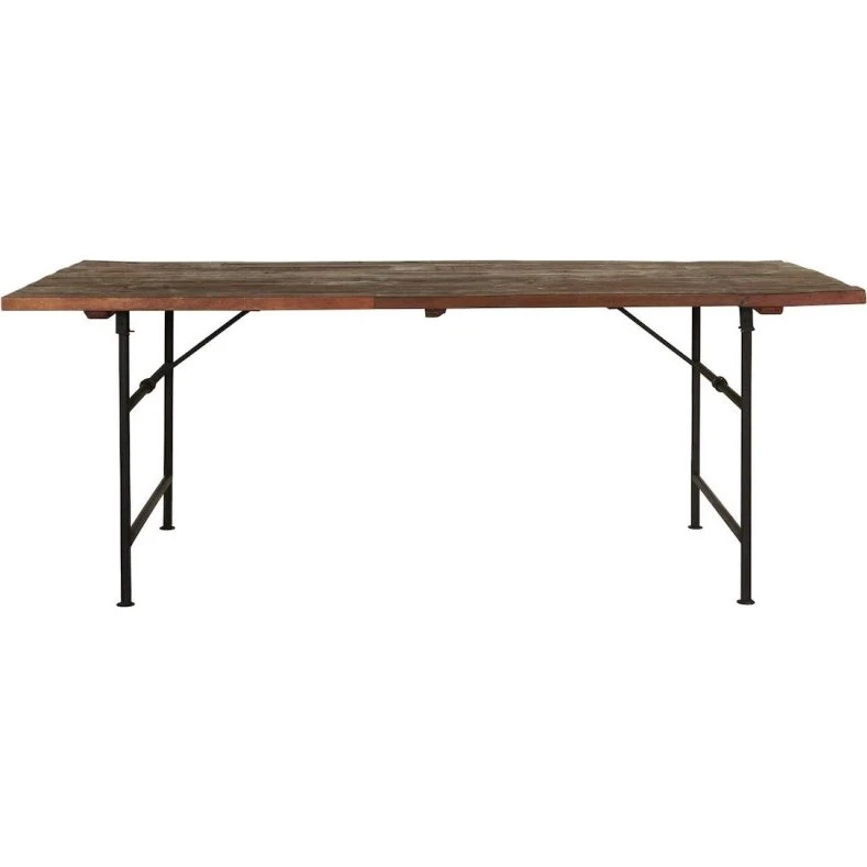 Ib Laursen UNIKA Langbord i genbrugstræ m/ jernstel - 195 cm