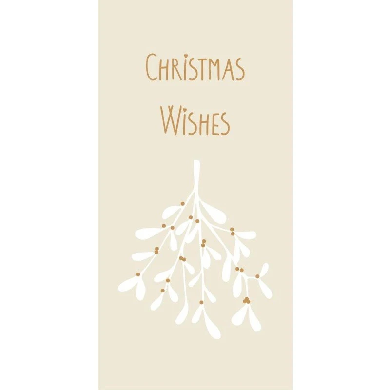 Ib Laursen Servietter Christmas Wishes m/ mistelten, 16 stk.