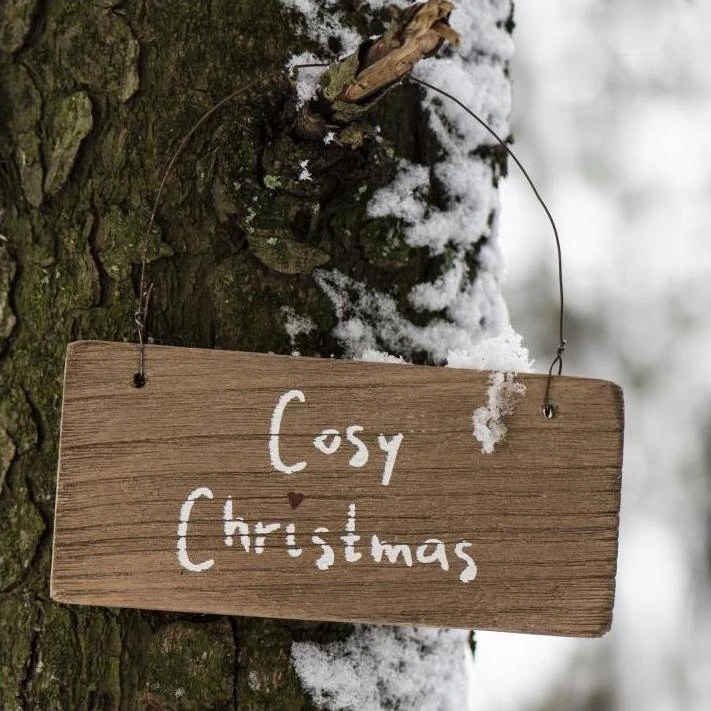 Ib Laursen Træskilt m/ tråd Cosy Christmas - 15 cm