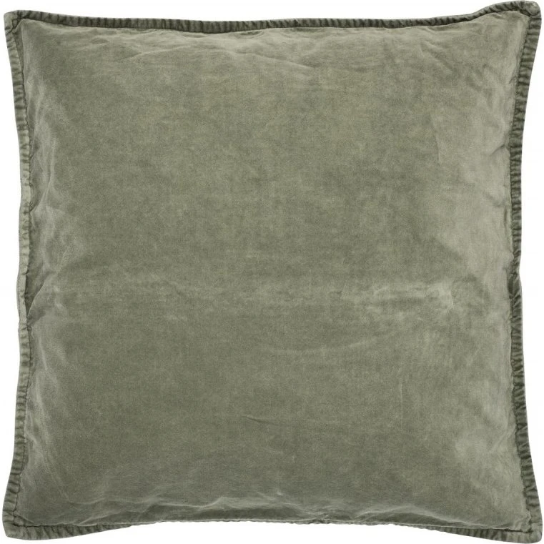 Ib Laursen Pudebetræk i velour, olivengrøn 50x50 cm