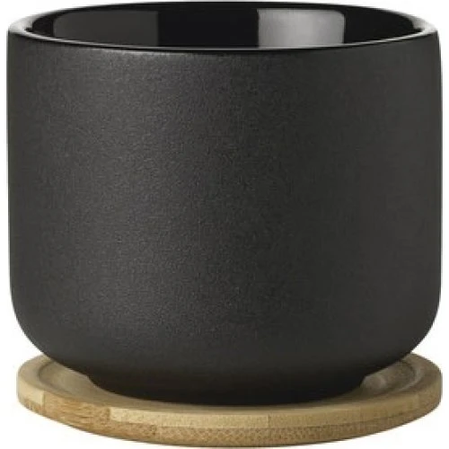 Stelton Theo kop med coaster - 0,2 L - sort