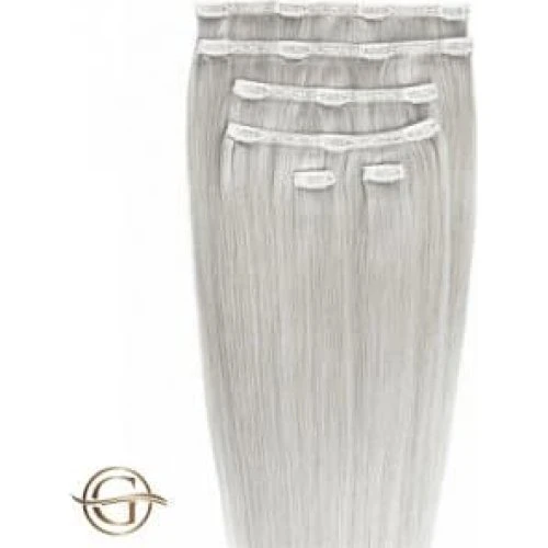 GOLD24 Clip-on Hair Extensions #88A Grå 60cm - 7 dele