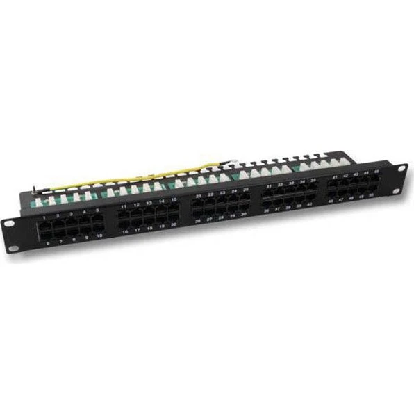 Patchpanel tele 50P 1HE - Grå