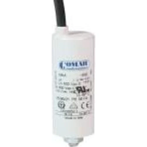 Driftkondensator 25uF 40x94 med 250mm kabel og 8mm bolt