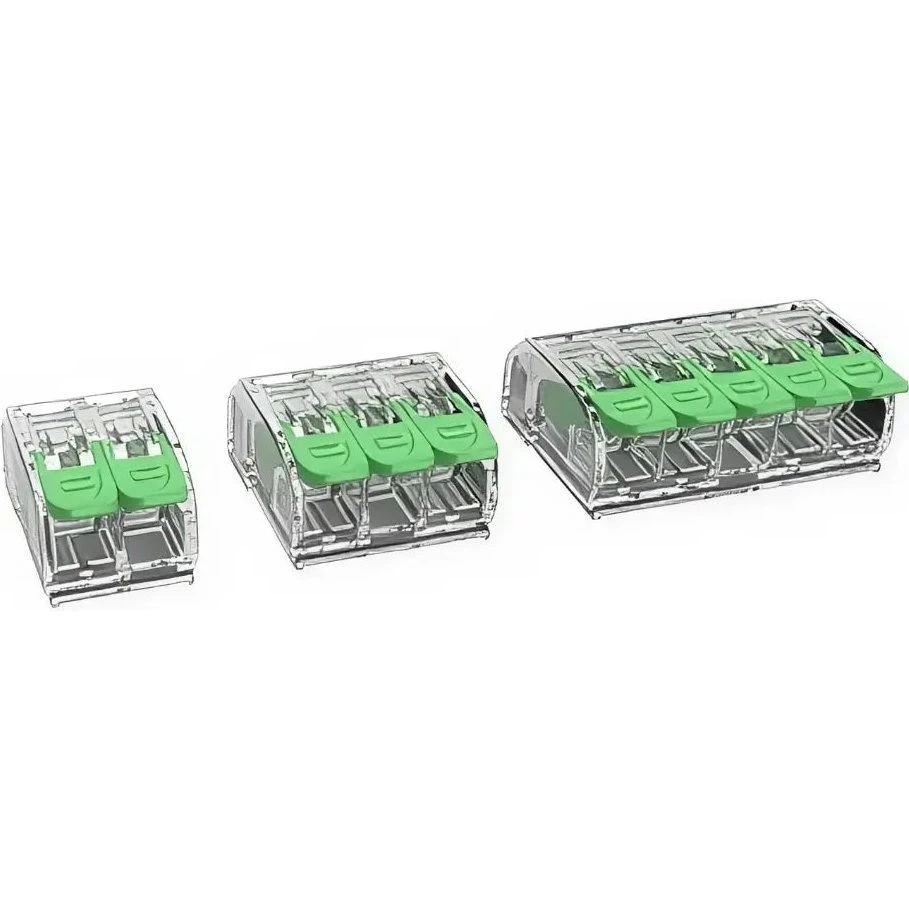 Skrueløs samlemuffe 2x0,2-4 mm2 Transparent