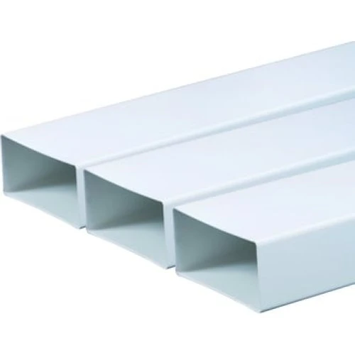 Flad kanalrør 75 x 150 mm L=1,0 m Hvid PVC