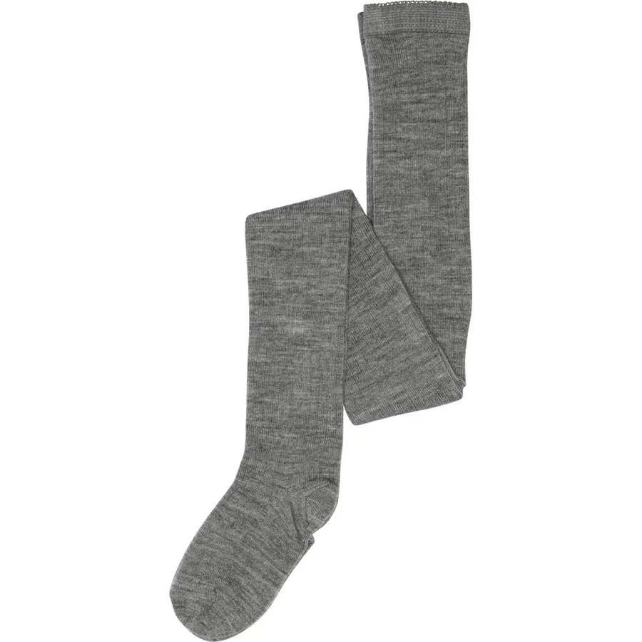 MP Denmark Uld Strømpebukser Rib - Grey Melange - 80