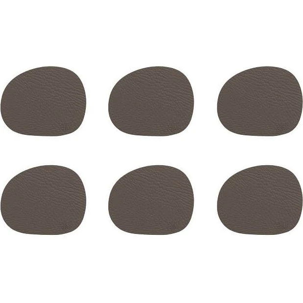 Raw Coaster recycled læder Clay 6 stk