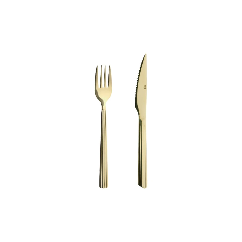 Aida RAW Steaksæt 8 dele - Champagne Guld