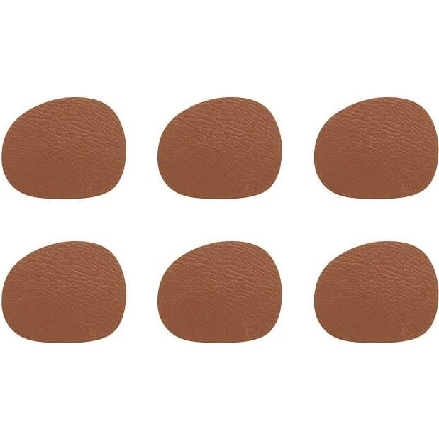 RAW Coaster Recycled Læder Cinnamon Brown - 6 stk.