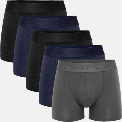 Resteröds 5-pak sorte boxershorts i økologisk bomuld
