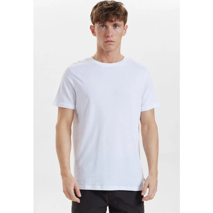 Resteröds hvid bambus-T-shirt med rund hals til herre