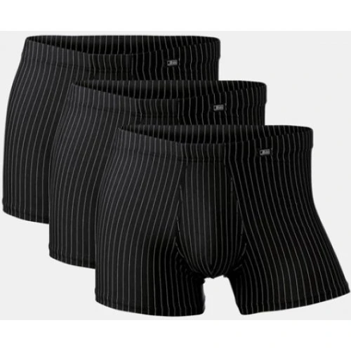 JBS 3-pak microfiber boxershorts i sort med striber - Herre