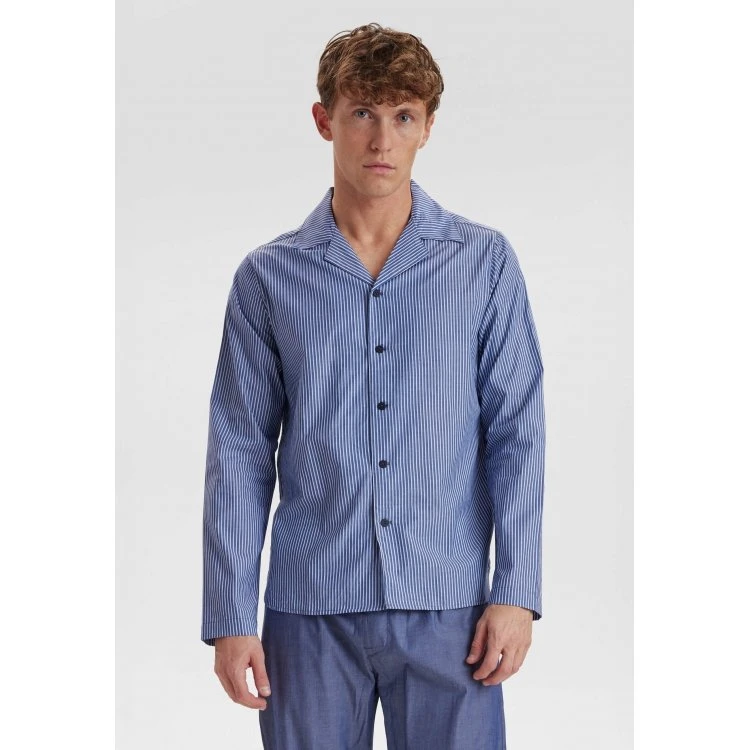 JBS Blå Woven Pyjamassæt til Herre i Bomuld
