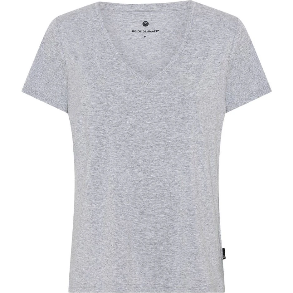 JBS of Denmark Grå V-hals T-shirt i bambus, str. Small