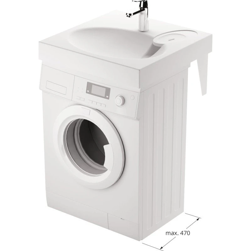 Claro Plus pakke: Håndvask, LG vaskemaskine & Grohe armatur, hvid
