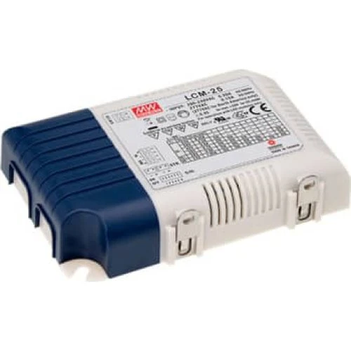 MeanWell LCM-25 LED Driver, 25W, 350-1050mA, 6-54V, 3-i-1 dim