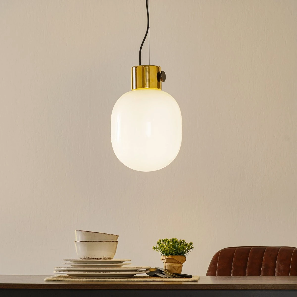 Audo Copenhagen JWDA Pendel - Poleret Messing & Glas