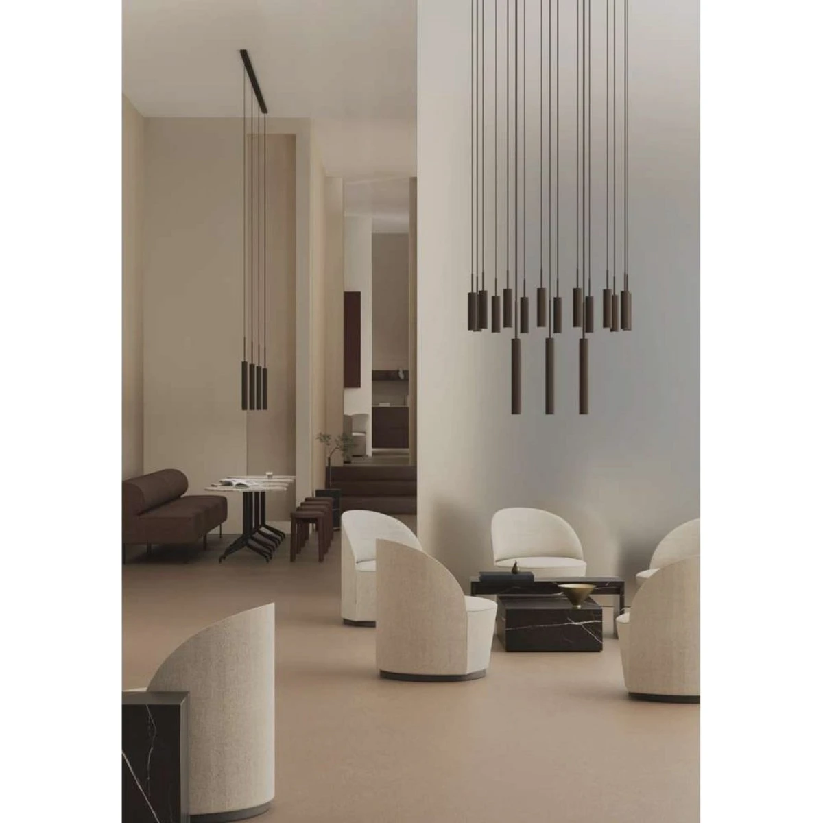 Audo Copenhagen Tubulaire lysekrone 20 - Aluminium/Bronze