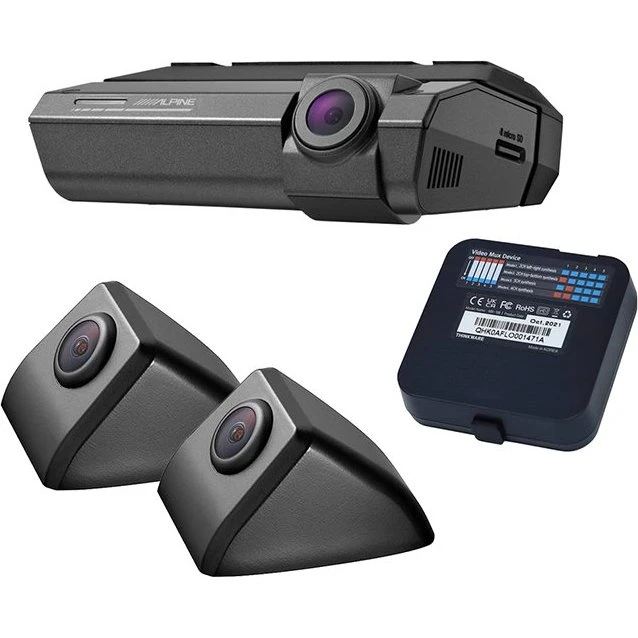 Alpine DVR-F790 Dashcam kit med 2 sidekameraer