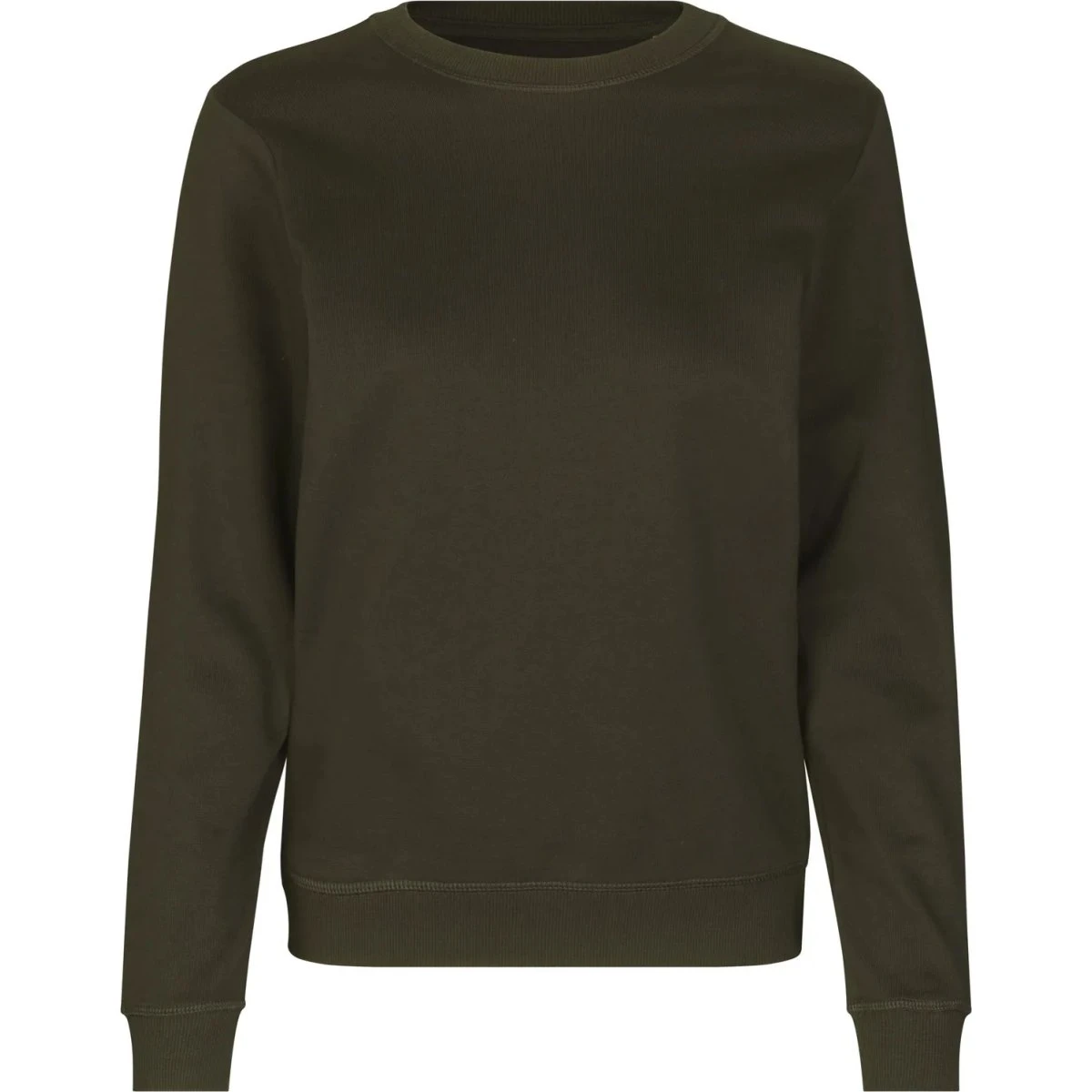 ID Økologisk Sweatshirt Core O-Neck Dame - Oliven - XL