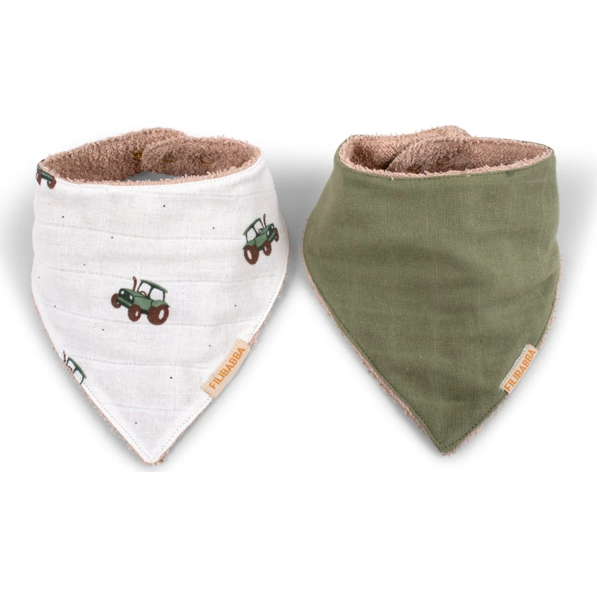 Filibabba Bandana-hagesmæk 2-pak - Traktor