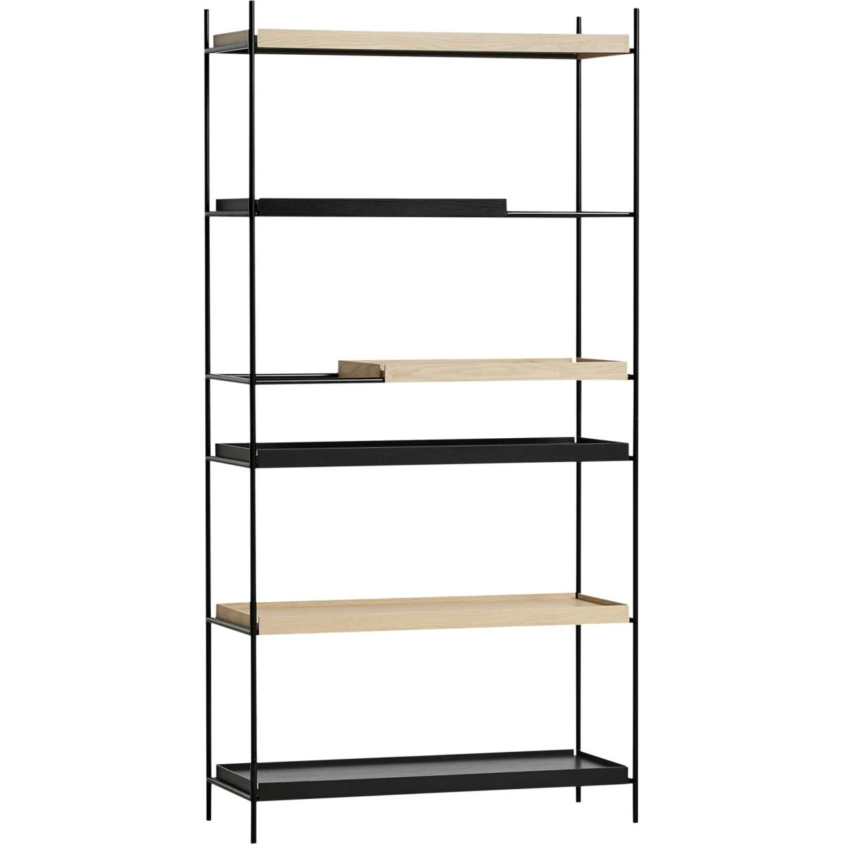 Woud Tray Reol Style 10 Høj - Eg/Sort (100x201 cm)
