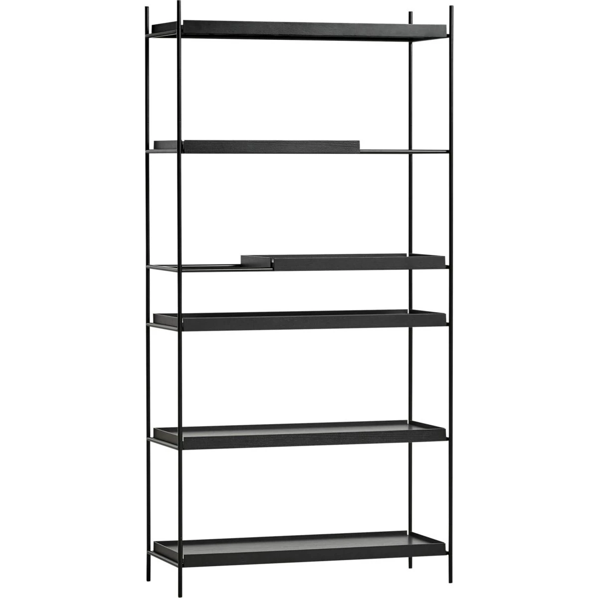 Woud Tray Reol Høj Sort/Eg Style 9