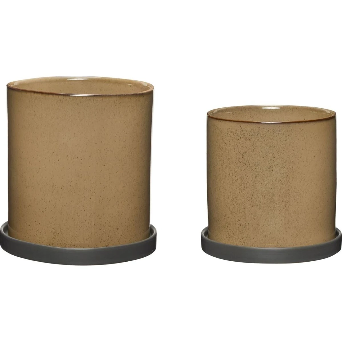 Hübsch Era Potte Sæt af 2 - Beige