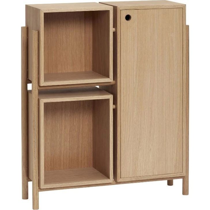 Hübsch Cube konsolbord i egetræsfiner, 76x25x90 cm