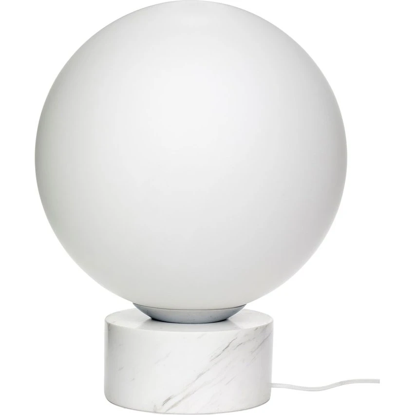 Hübsch Sphere Gulvlampe - Hvid Marmor & Frostet Glas