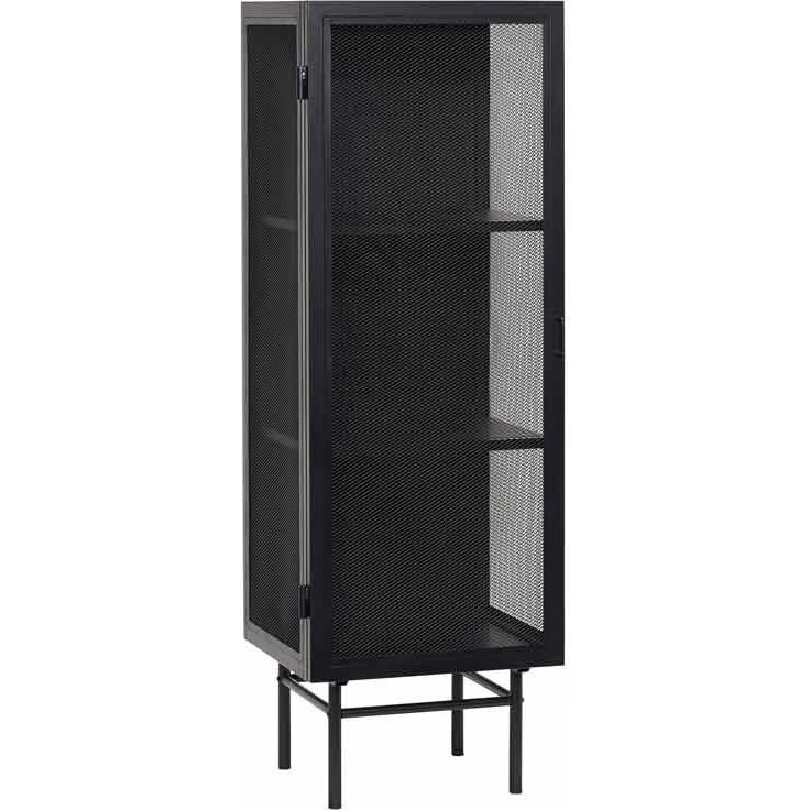 Hübsch Edge Metalskab med trådnet, sort, 150 cm