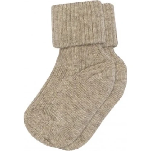 MP Rib Baby Bomuldsstrømper Light Brown Melange 22/24