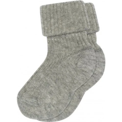 MP Rib Baby Bomuldsstrømper Grey Melange 15/16