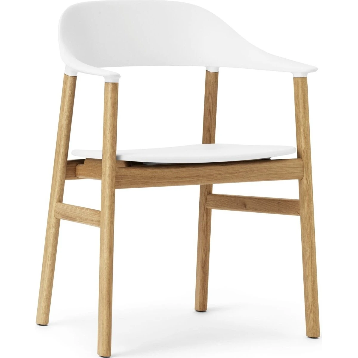 Normann Copenhagen Herit Spisebordsstol med Armlæn - Egetræ/Hvid
