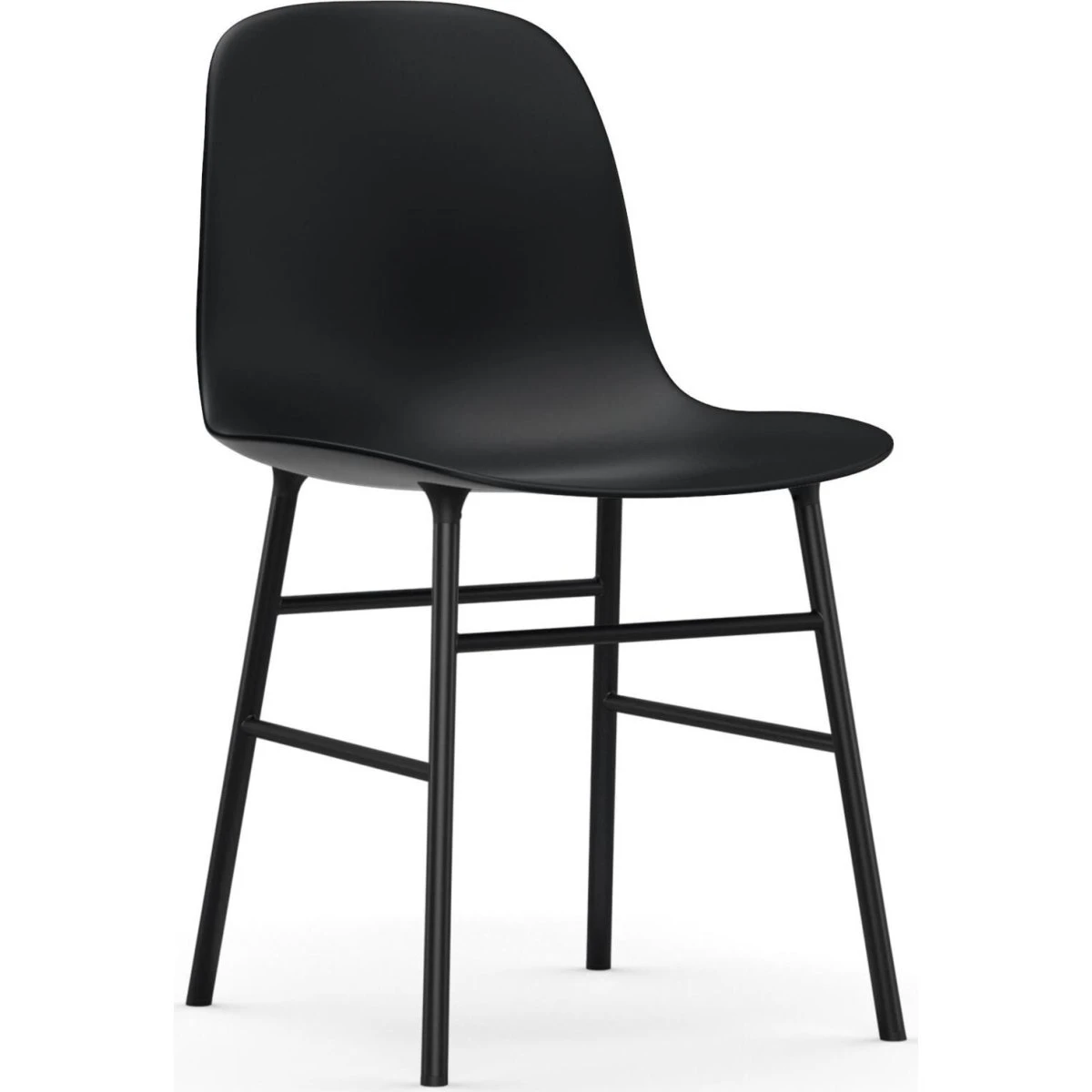 Normann Copenhagen Form Spisebordsstol - Sort/Sort Stål