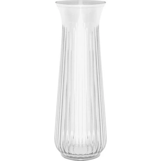 Lyngby Vandkaraffel 1L i klar riflet glas