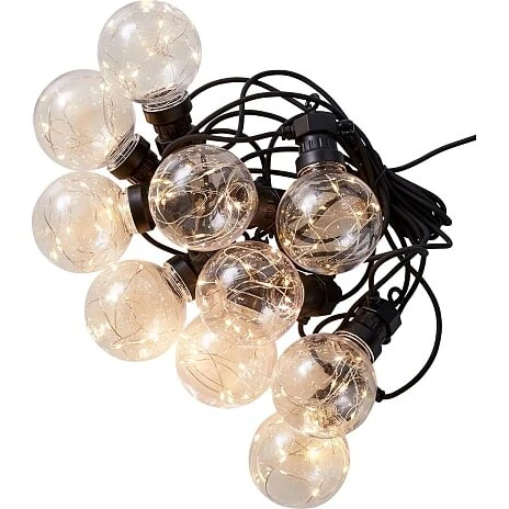 Pia LED-lyskæde, 10 pærer – 7,5 m