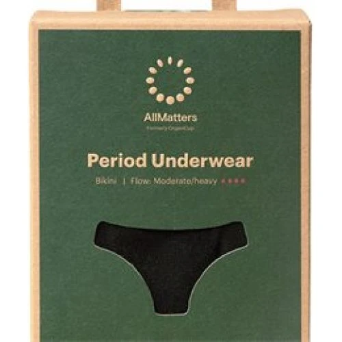 AllMatters Menstruationstrusser Bikini, Sort, XXL (Moderate/Heavy)