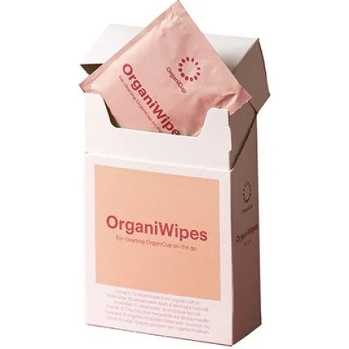 OrganiWipes desinficerende vådservietter til menstruationskop, 10 stk.