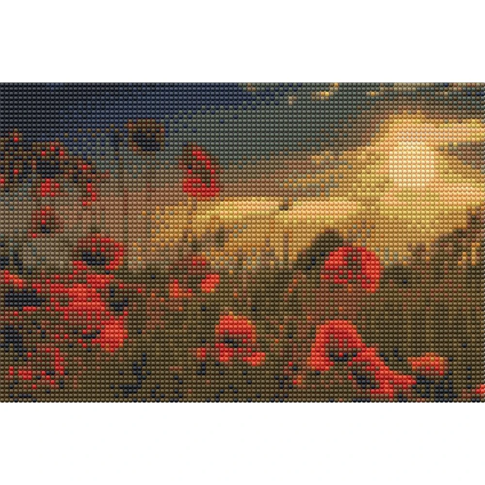 Diamond Art Valmuer/Natur 20x30cm