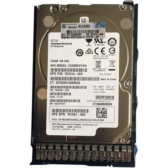 HPE 300 GB SAS 12 Gb/s 10.000 rpm 2,5" SFF Harddisk
