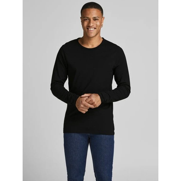 Jack & Jones Jjebasic Langærmet T-shirt i sort - 2XL