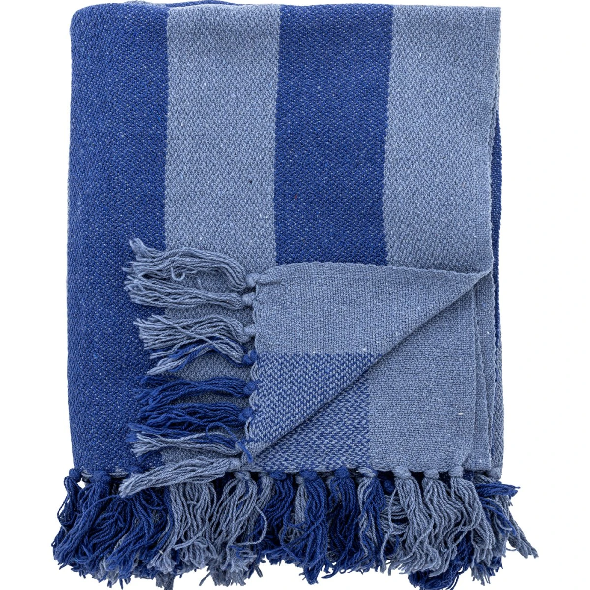 Bloomingville Frello Plaid - Blå - 160x130 cm - Genanvendt Bomuld