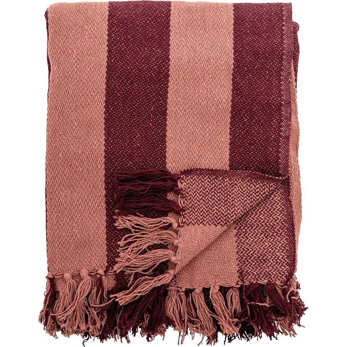 Bloomingville Frello Plaid - Rød Stribet 160x130 cm