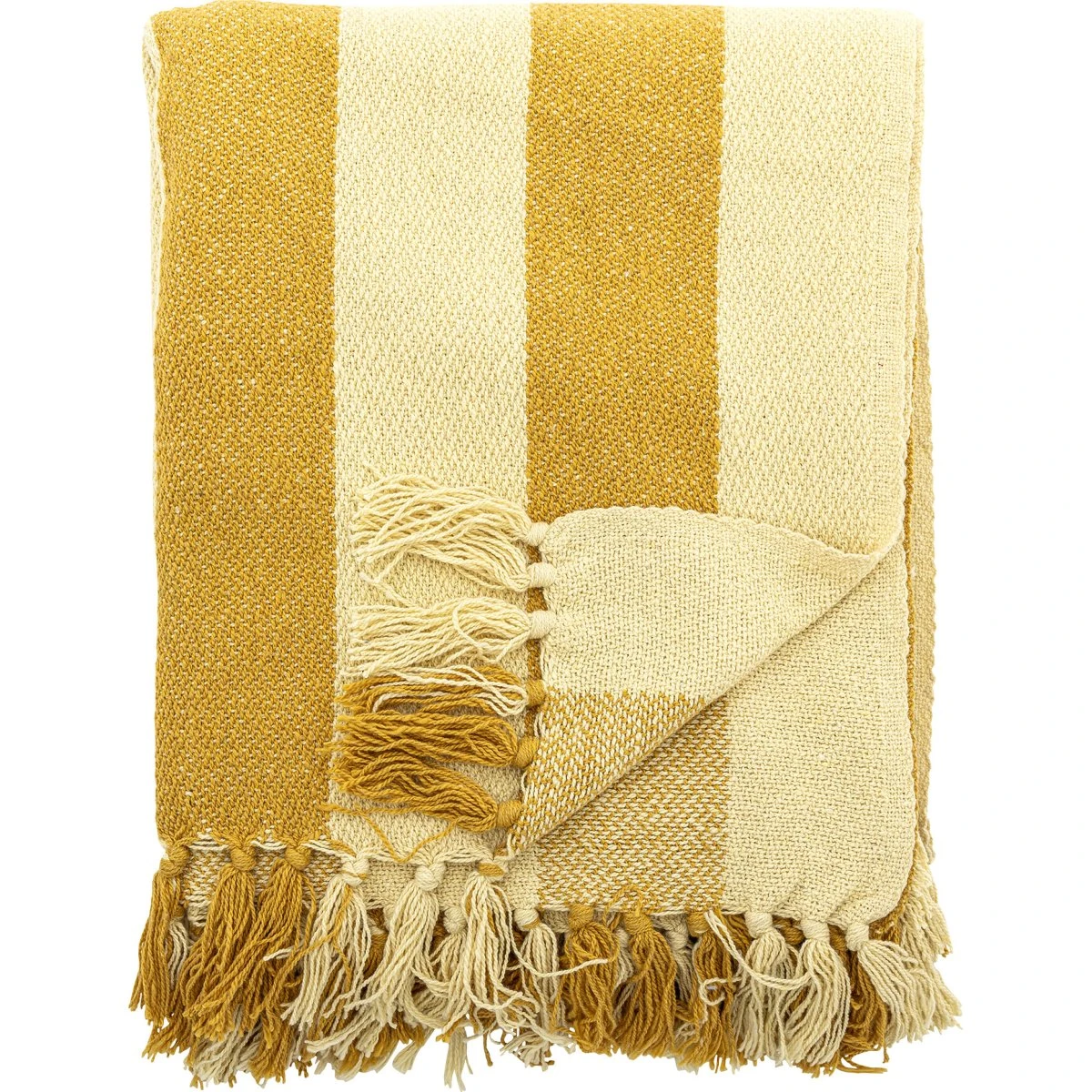 Bloomingville Frello Plaid - Gul - 160x130 cm - Bomuld