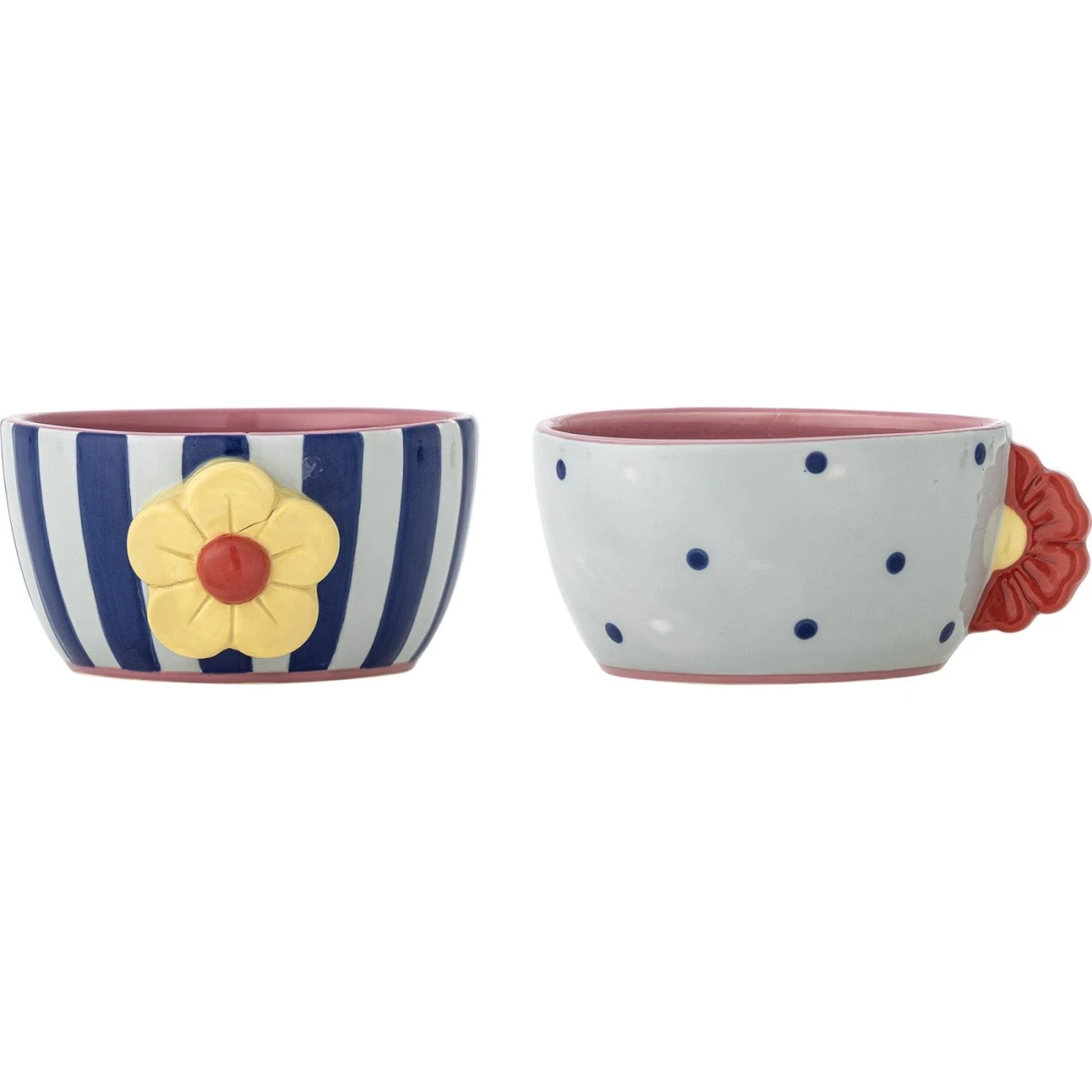Bloomingville Haisy Stentøjsskåle - 2 stk. med blomstermotiver